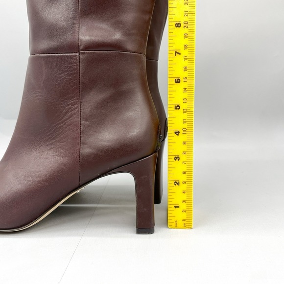 Sam Edelman Womens 8.5M Sylvia Knee High Boots Brown Leather Heels Tall Boho - Picture 5 of 13